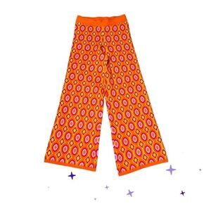 Truce Girls Orange & Yellow Sweater Wide leg
Pants(Size 10-12)